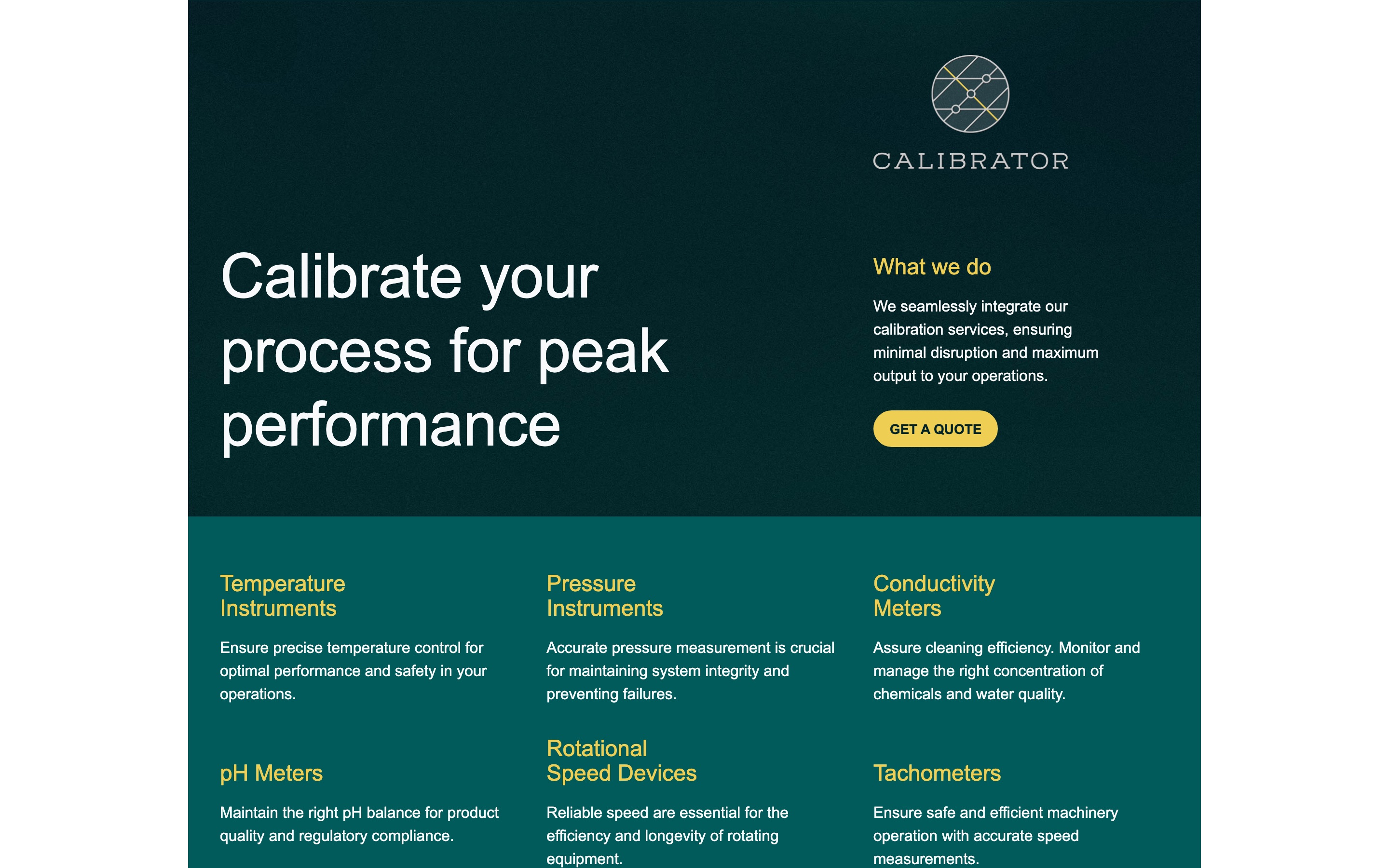 The Calibrator website